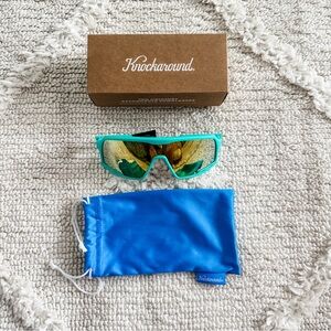 Knockaround Teal Sunglasses with Gold Mirrored Lenses